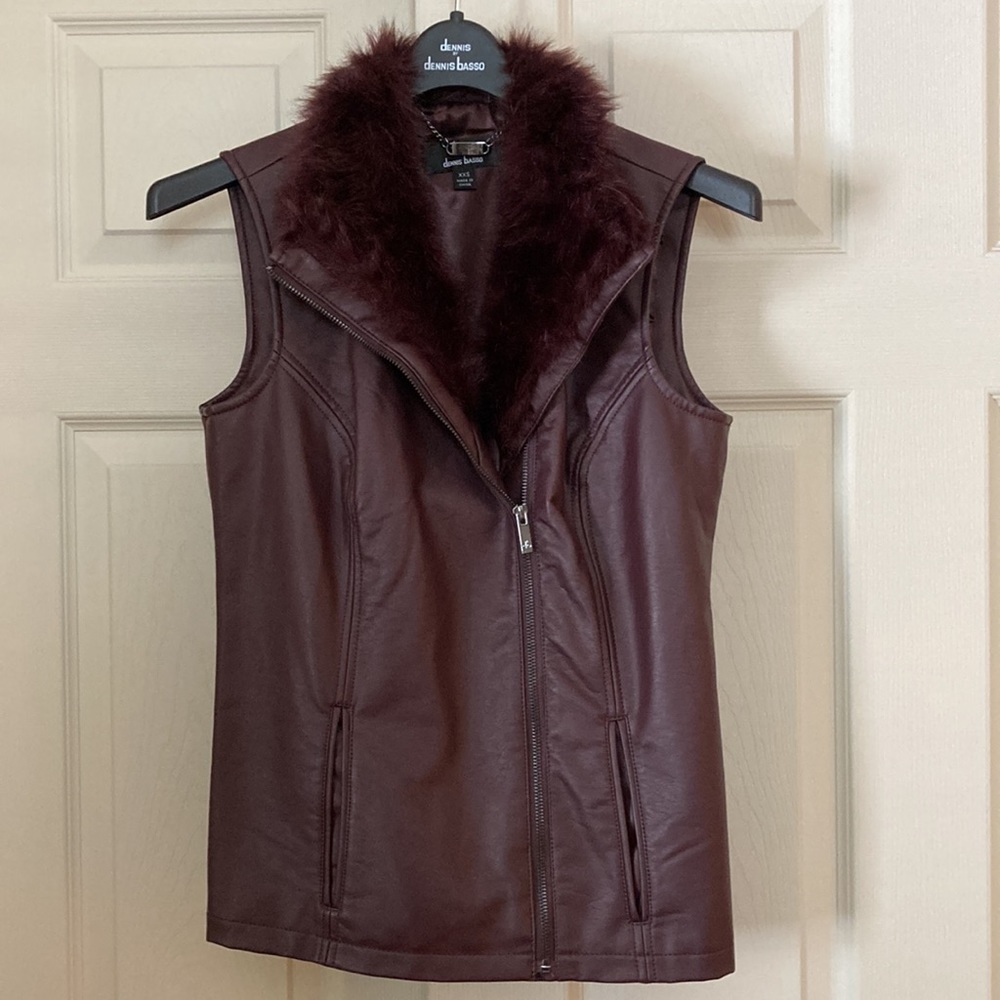 Dennis by Dennis Basso Faux Leather & Faux Fur Vest